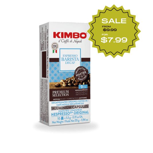 Espresso Decaf 10 Capsules in Aluminium - Smooth & Rich Italian Roast for Nespresso